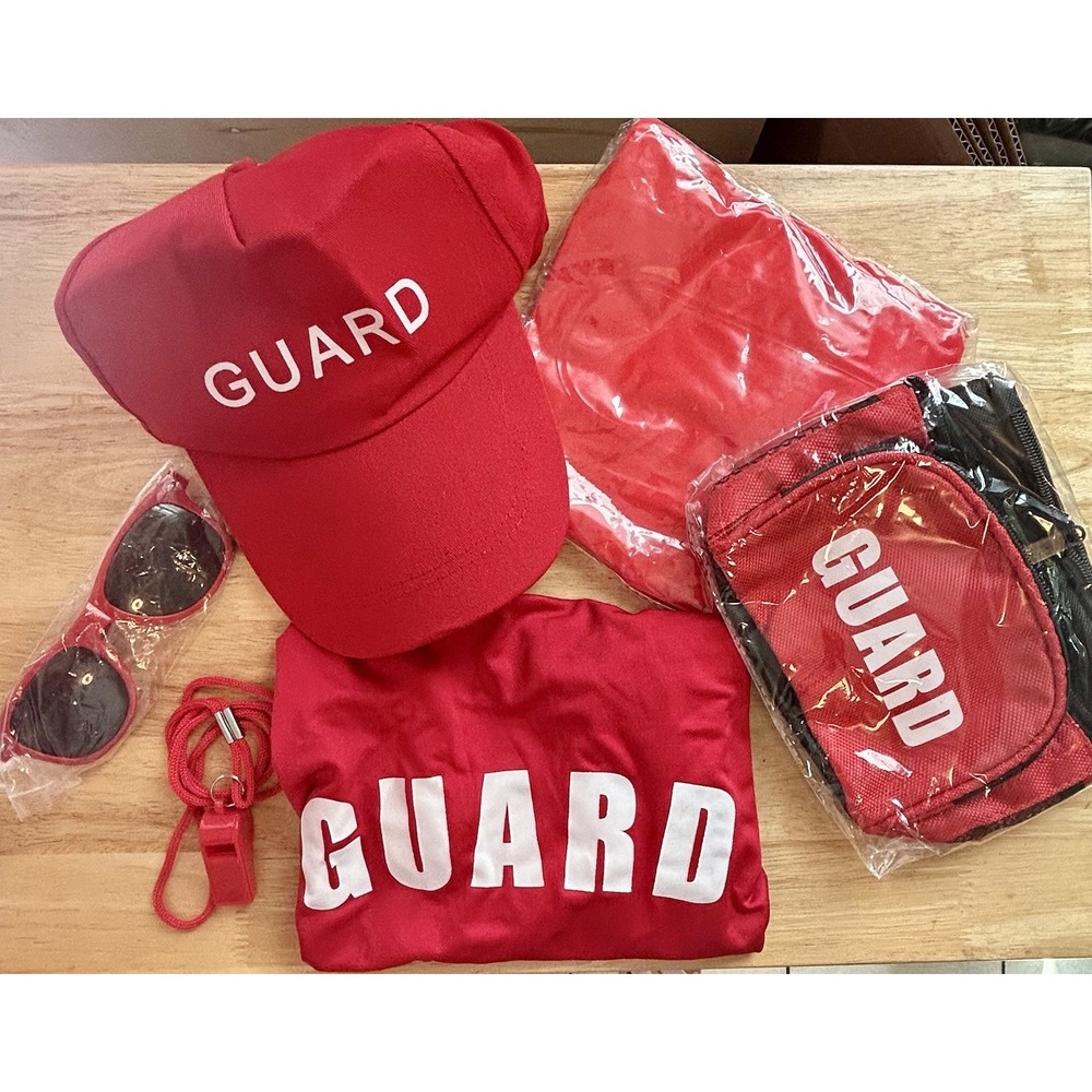 Lifeguard Halloween Costume Accessories Set Visor Sunglasses Floatie Whistle etc